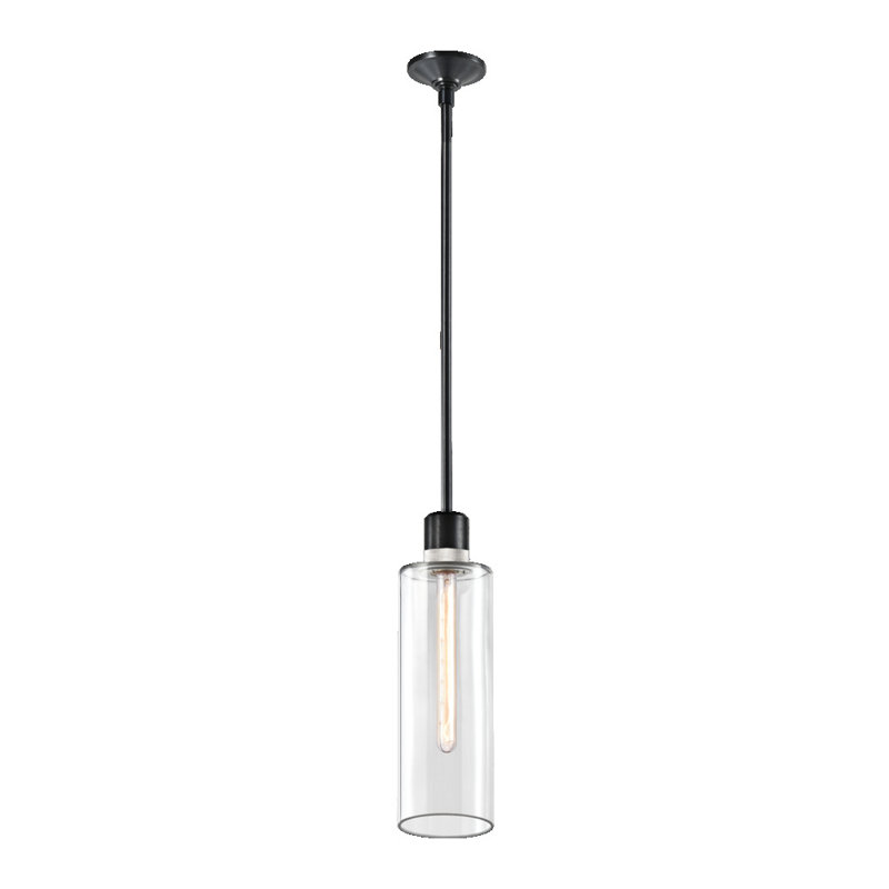 Zigrina Pendant, 71.88" H x 5.88" W x 5.88" D, Satin Brushed Black/Polished Nickel