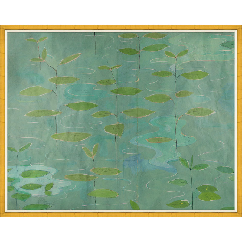 Lilies par Paule Marrot - impression, H 43 po x l 54 po, Doré, Impression encadrée