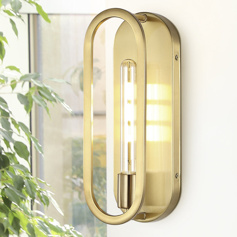 Walfrid Flush Mounted Sconce, Brass Gold