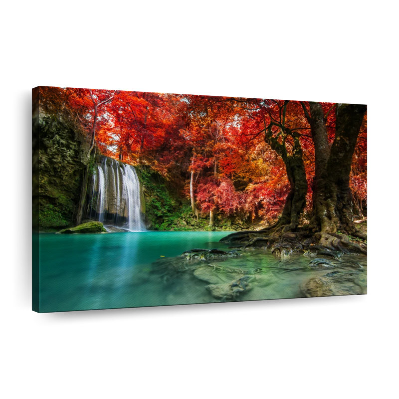 " Autumn Trees And Waterfall ", 32" H x 48" W x 1.25" D