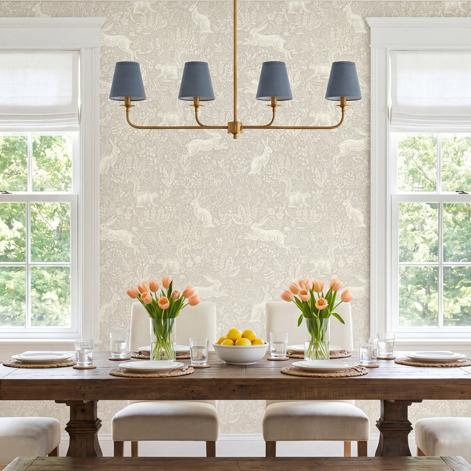 Rifle Paper Co. Fable Wallpaper Double Roll, Linen