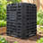 90-Gallon Black Recycled Plastic Garden Composter Bin, Large Outdoor Compost Box