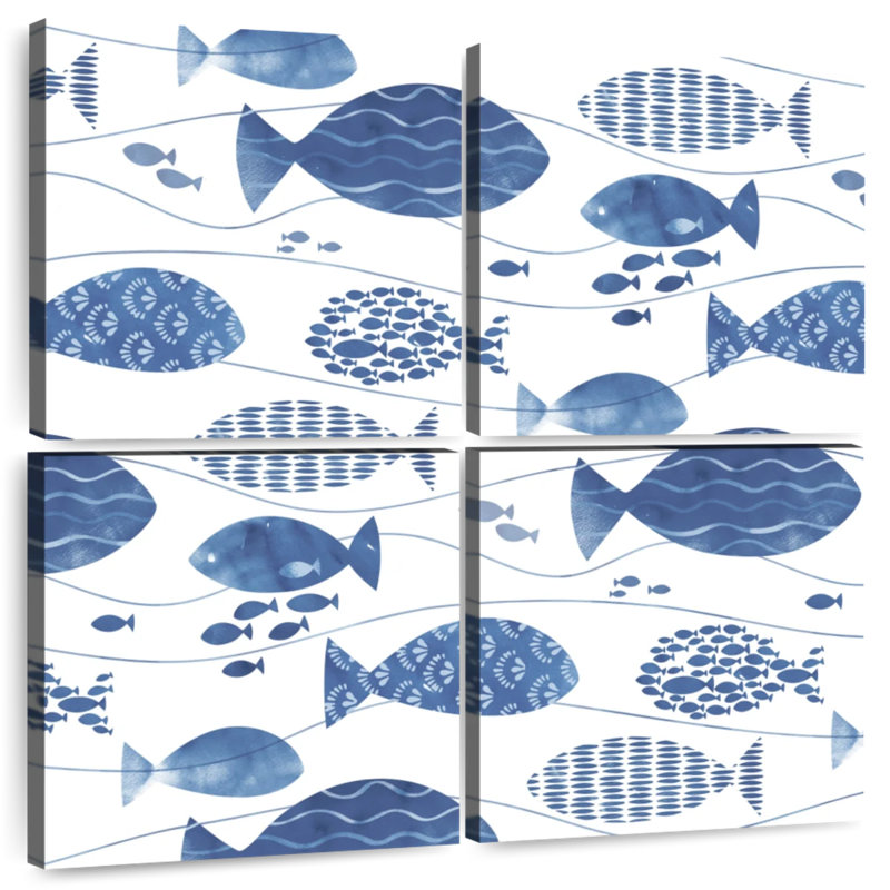 Ashelle abstrait poisson bleu
