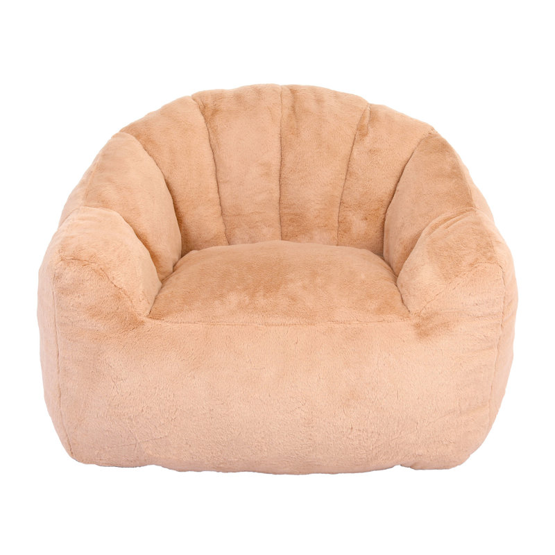 Bean Bag Chair, Brown Faux Fur