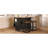Farmhouse Kitchen Island Set with Drop Leaf and 2 Seatings,Dining Table Set with Storage Cabinet, Drawers and Towel Rack-216049096