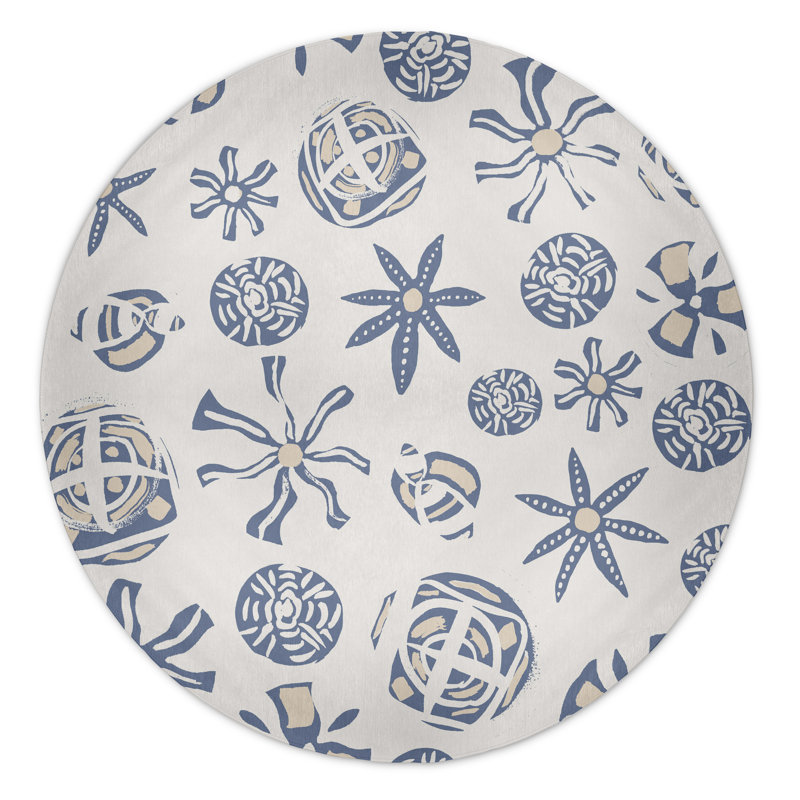 Alcesta Chenille Geometric Indoor Rug, Round 5'