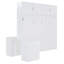 Grand lit escamotable mural avec bureau, tablettes de rangement et grands armoires - Lit de chambre blanc peu encombrant