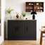 Buffet de 43,3 po de largeur à 3 portes, armoire à café avec tablette réglable, buffet de cuisine pour le salon, la cuisine-1442479366