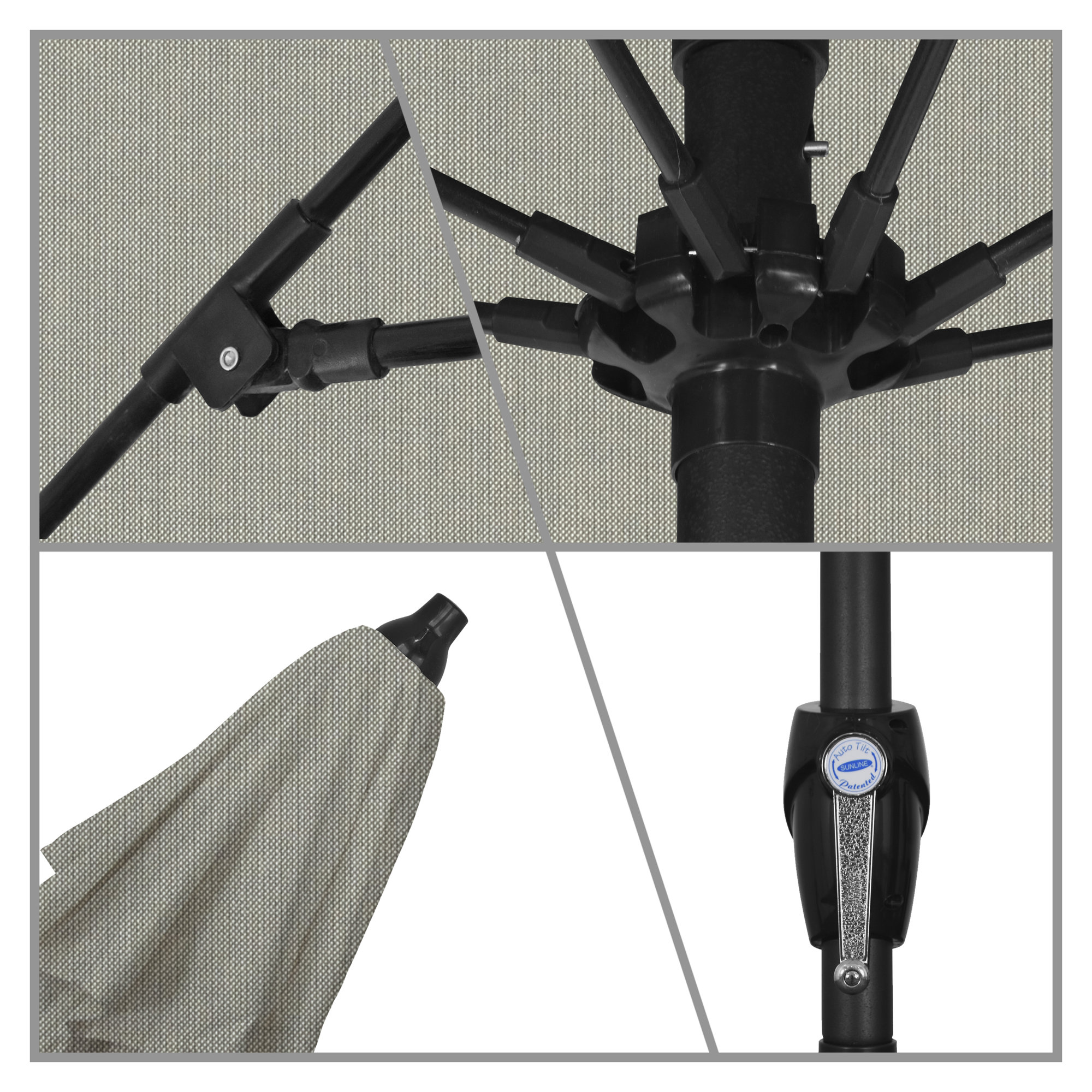 Gino 7.5' Market Sunbrella Umbrella, Spectrum Dove Sunbrella® Plainweave