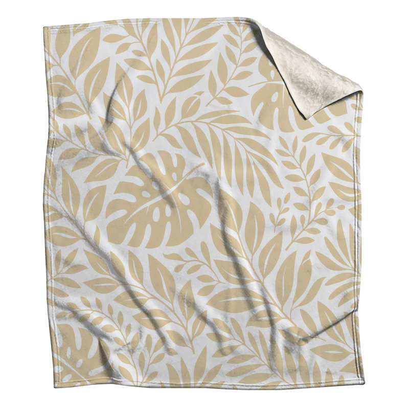 Tropical Leaf Pattern Blankets, 50in W x 60in H