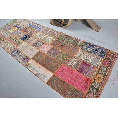 Turkish Rug, 3.3x9.6 ft Runner Rug, Vintage Rugs, Blue Boho Rug, Flatweave Rugs