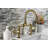 Kingston Brass Webb Two-Handle 2-Hole Deck Mount Bridge Bathroom Faucet with Knurled Handle and Push Pop-Up Drain-62151585