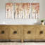 3 toiles murales - Forêt d'automne, décoration intérieure pour la maison, texture faite à la main, crochets, 27 po x 27 po et 13,5 po x 27 po, palette rouge, toile, 3 pièces gel, accessoire de décoration, peint à la main, suspendu,