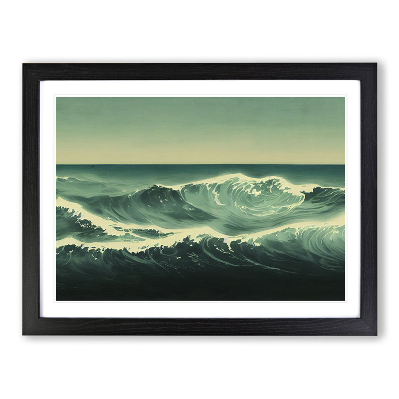 XH1022-6321X Movement Of The Ocean Vol.4 - Single Picture Frame Print, Black , 46cm H x 64cm W x 2cm D