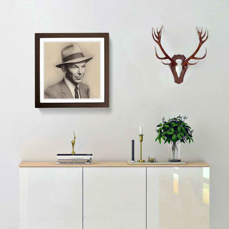 Single Picture Frame Print on Wood, Walnut