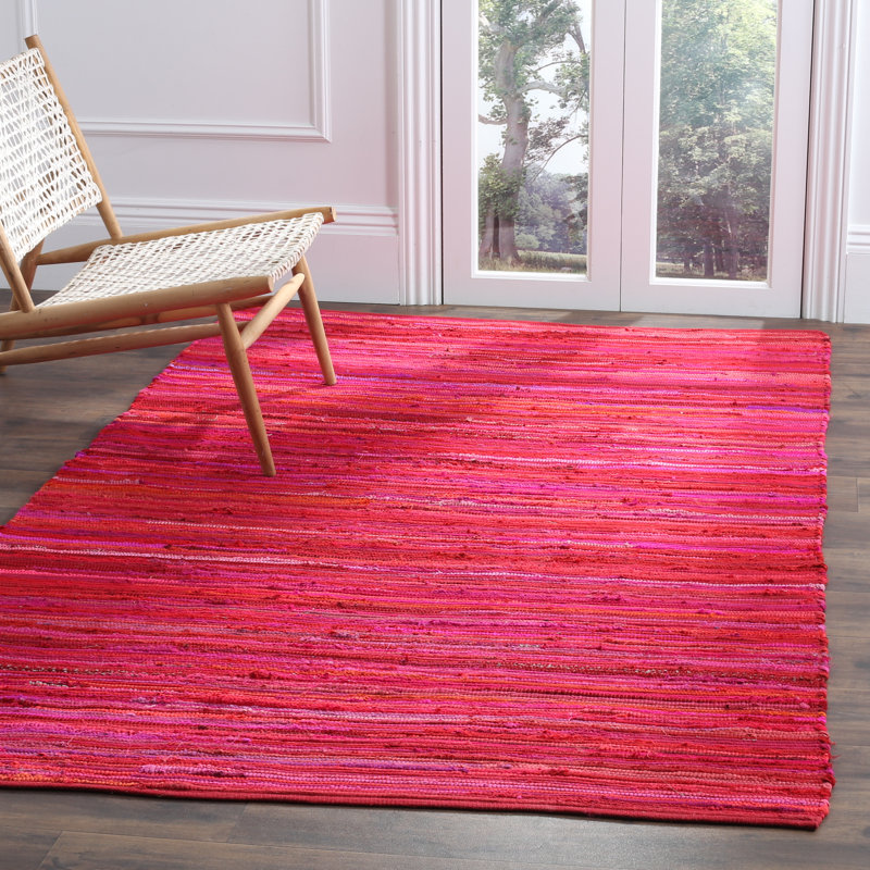 Tapis rayé en coton Nidhi, Rectangle 8 pi x 10 pi