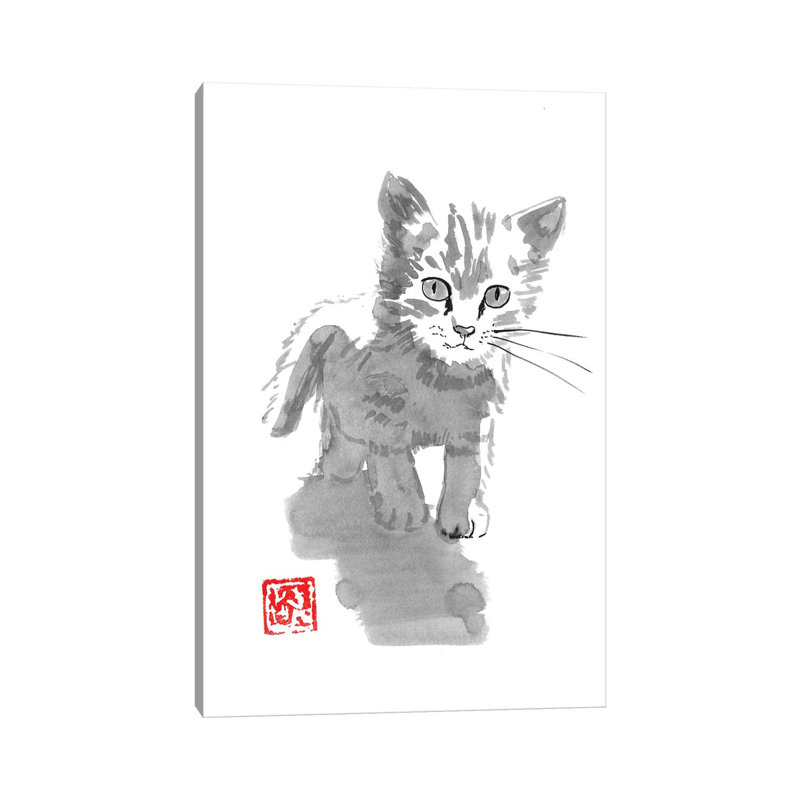 Little Cat by Péchane - Painting on Canvas, Wrapped Canvas, 152.5 cm H x 101.5 cm W x 3.175 cm D