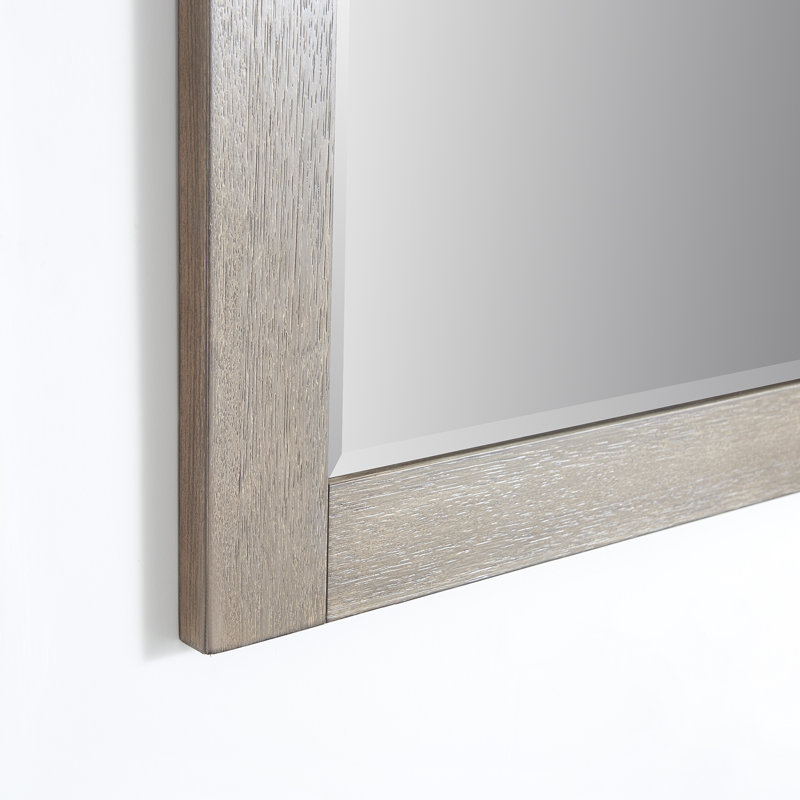 Miroir de salle de bain mural Karamfila, 39,4 po x 72 po, Gris classique