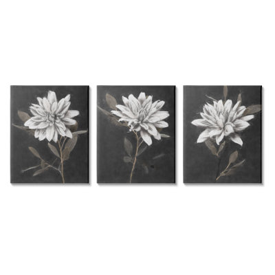 Fable Lotus White Floral Bloom by Nina Blue - 3 Piece Wrapped Canvas Graphic Art Set -  Red Barrel Studio®, 835D7C4A8E6E473B9AC206A4A977ADB0