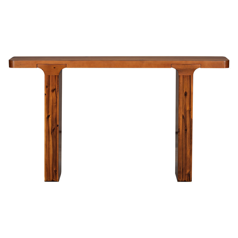 60''Farmhouse Entryway Table With Large Countertop, Minimalism Sofa Table With Acacia Veneer , Elegance Console Table With Sturdy Square Legs,For Hallway, Living Room, And Foyer