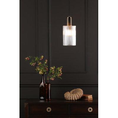 Nikolas 1LT PENDANT CW CYLINDER GLASS