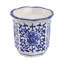 Bougie parfumée moderne en céramique Plumeria pour décor de salon - Décoration pour table basse, chambre à coucher ou bibliothèque - 4 po, bleu et blanc-1884817107