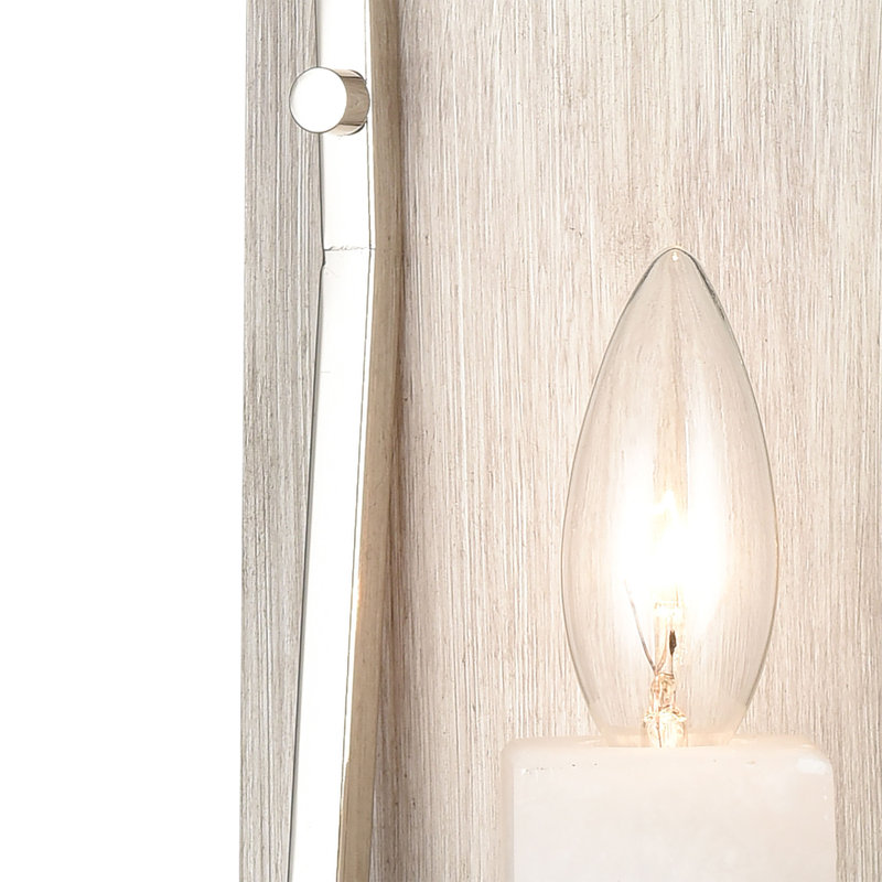 Applique murale 1 lumière de 12 po de hauteur White Stone - Nickel poli