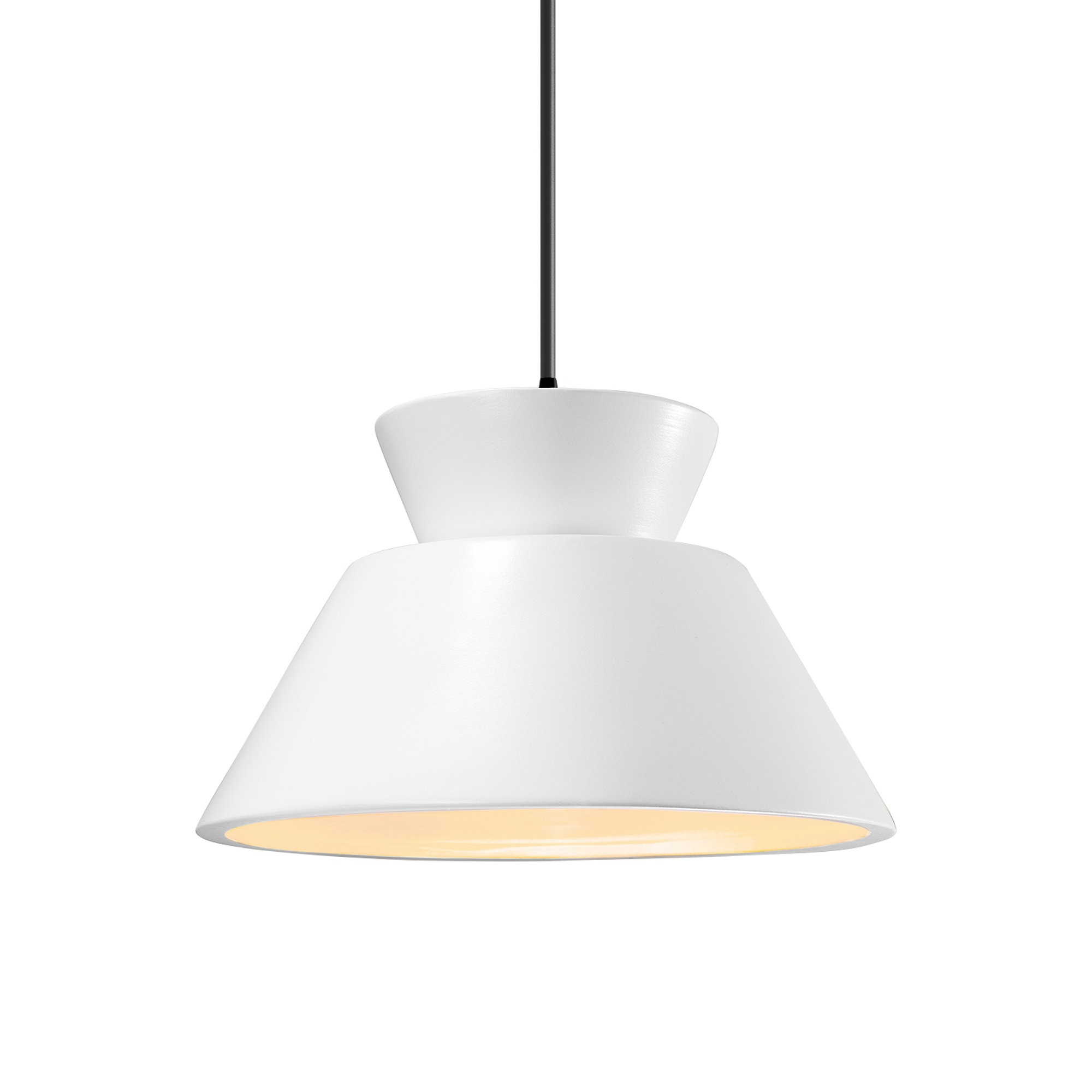 Logan 1 - Light Single Geometric LED Pendant, Gloss White, Matte Black, Incandescent