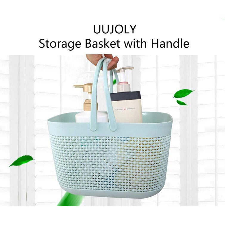 UUJOLY Plastic Storage Baskets with Handles, Shower Caddy Shelf