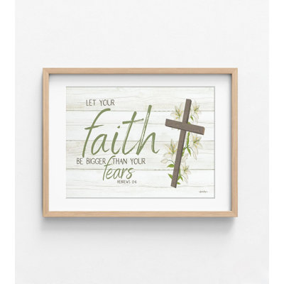 «Let Your Faith Be Bigger Than Your Fears» par Susie Boyer, reproduction encadrée rustique Hébreux 13: 6, impression de verset de la bible de style campagnard
