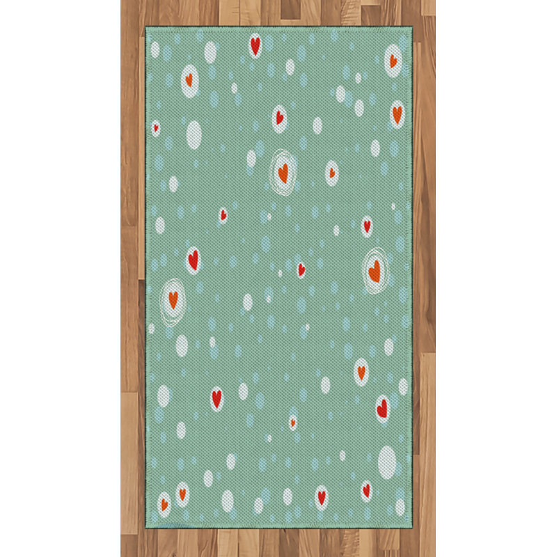 Tapis décoratif à longues fibres en polyester Aqua, Rectangle 2 pi 7 po x 5 pi