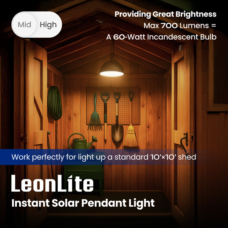 3CCT Solar Pendant Light, Dusk to Dawn Solar Hanging Lanterns , IP65 Waterproof, Dimmable Solar Hanging Lights with Remote Control, 3000K/4000K/6500K Selectable