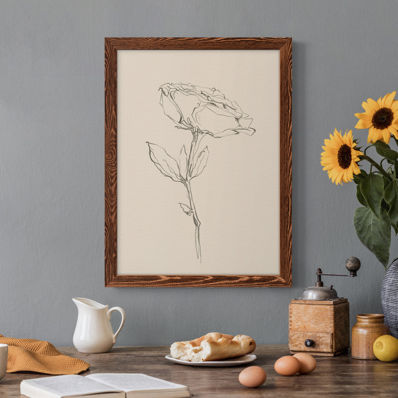 Floral Contour Study IV - Peinture sur toile encadrée, H 38 po x l 28 po x P 1 po, Érable