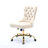 Beige Office Chair, Modern Velvet Upholstered Tufted Button Home Office Chair, With Golden Metal Base, Adjustable Desk Chair Swivel Office Chair-1182969746
