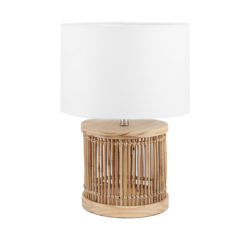 Delarue Wicker/Rattan Lamp, 37cm H x 25cm W x 25cm D