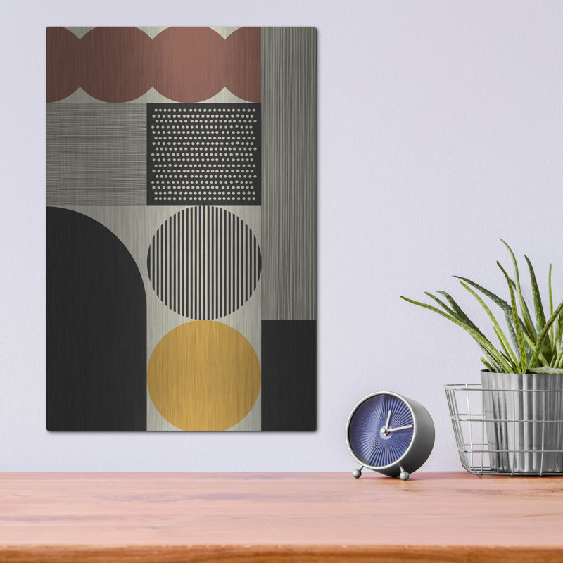 Ivy Bronx «Abstract Geometric 14» par Gary Williams, art mural en métal, H 16 po x l 12 po