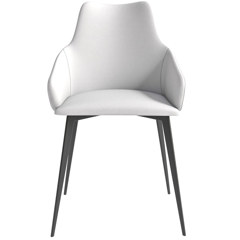 Chaise de salle à manger rembourrée Khairin, 1, Blanc noix de coco