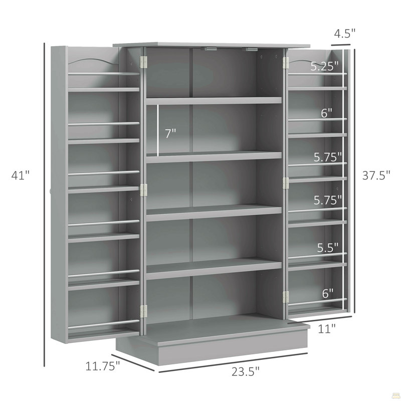 Garde-manger réglable à 5 niveaux, Gris
