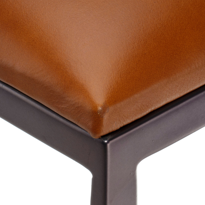 Bradbury Upholstered Bar Stool with Metal Frame, Saddle