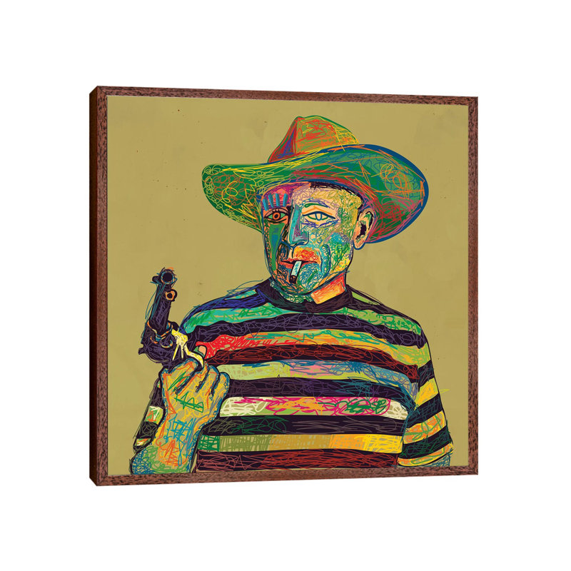 Pablo by Dai Chris Art - Print on Canvas, 93.98cm H x 93.98cm W x 3.81cm D, Classic Brown Wood Framed