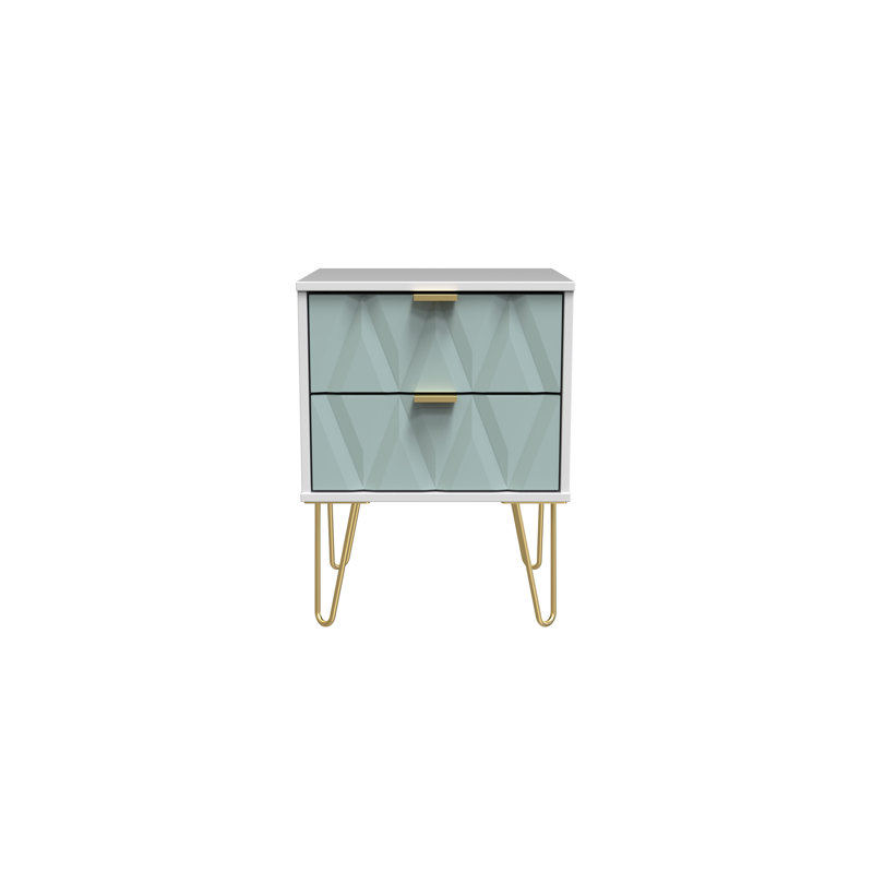 Baturhan 2 Drawer Bedside Cabinet (Ready Assembled), Duck/White