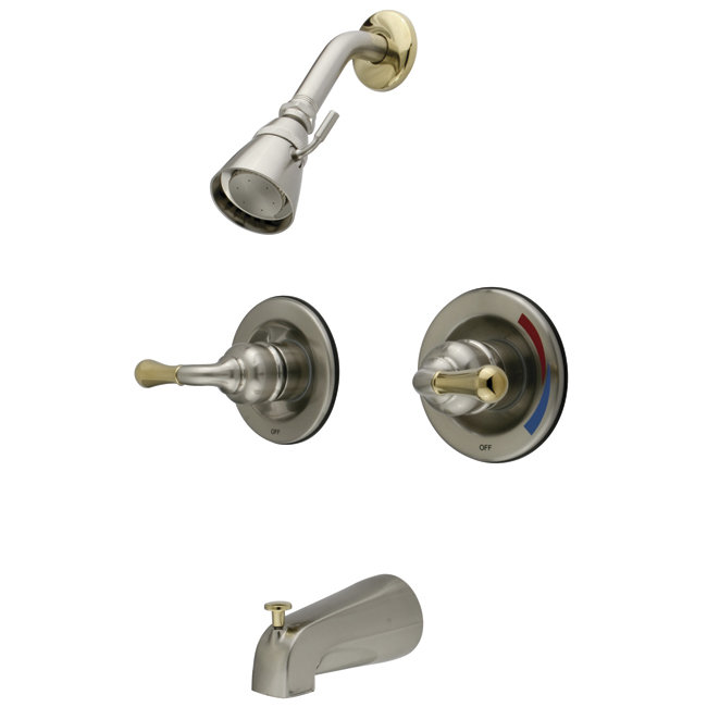 Robinet de douche et baignoire à pression équilibrée et contrôle de volume St. Charles, Chrome poli