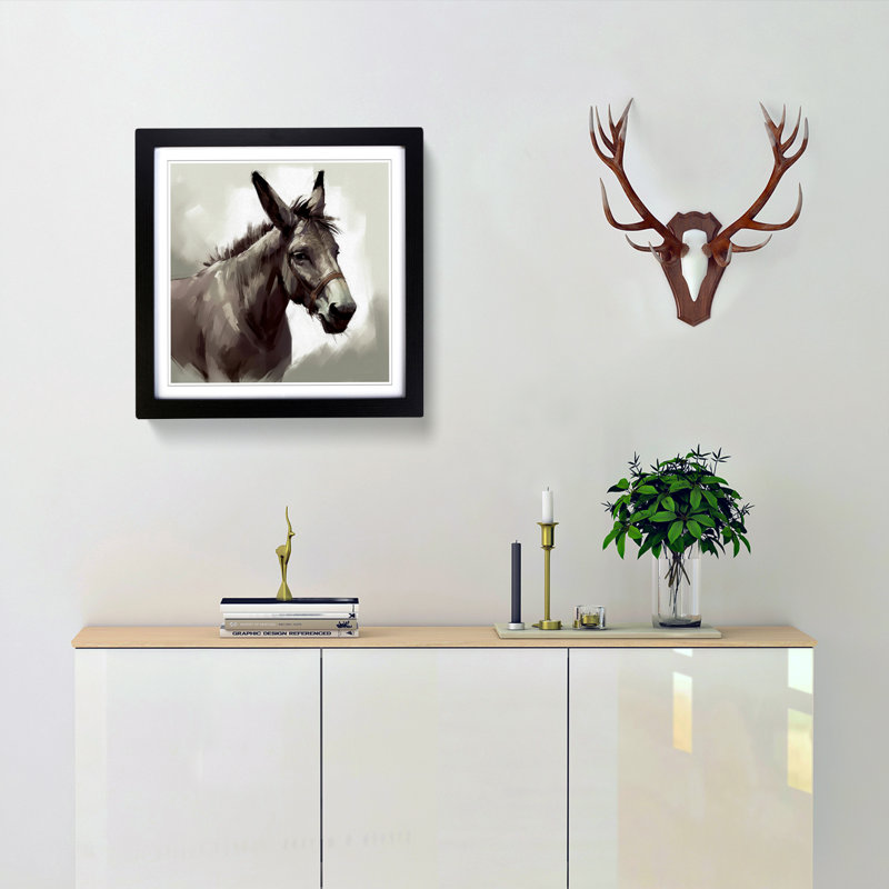 Single Picture Frame Print on Wood, Black