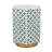 15x13x18.5" Hexagonal Accent Table with Blue Capiz Design and Gold Base