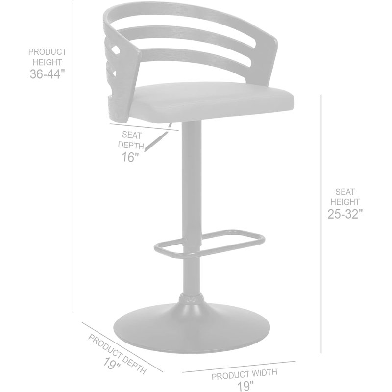  Adele Swivel Barstool, Gray Seat/ Black Frame, Matte