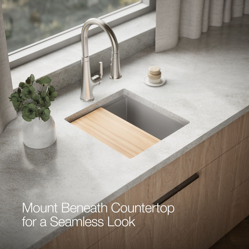 Billings Undermount Bar Sink With Accessories, Gray