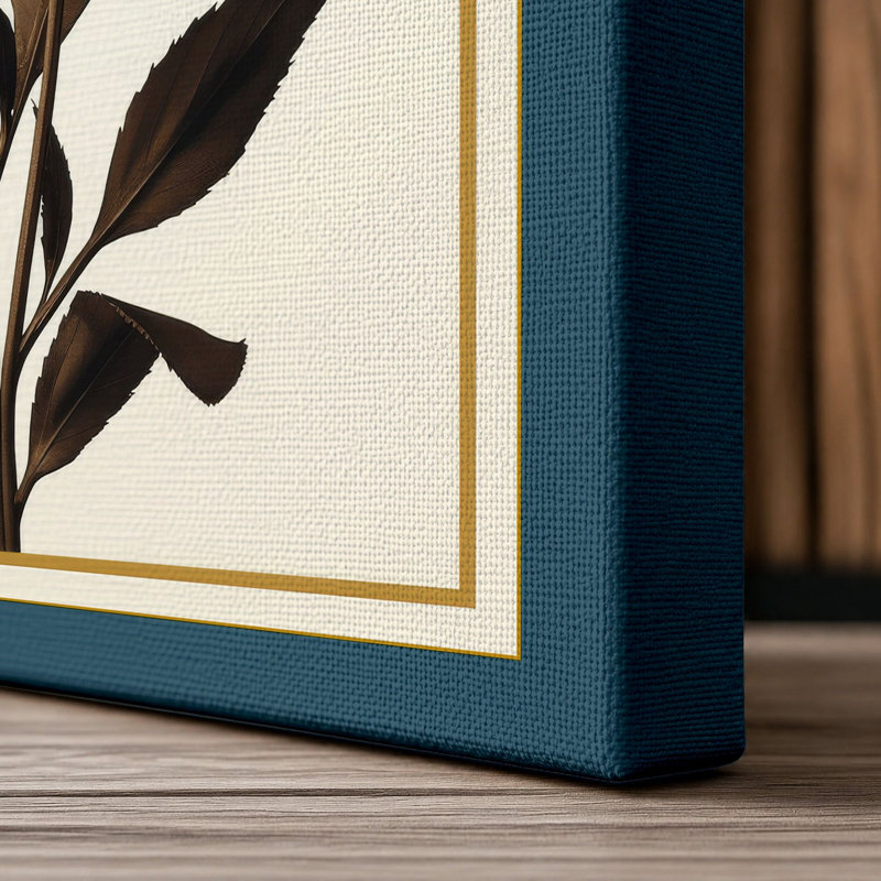 Carnation Studies Botanical - Wrapped Canvas, 24x16 - 61.0 x 40.6 cm, Teal Border