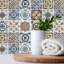 Garver Corfu Colorful Mediterranean Wall Tile Sticker Set - 15 x 15 cm (6 x 6 in)