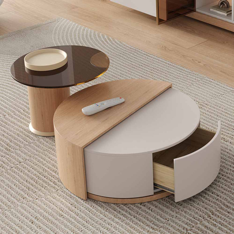 Round multi-functional simple tea table