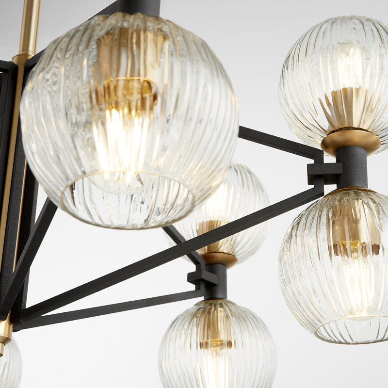 Helios 12 - Light Chandelier, Noir/Aged Brass